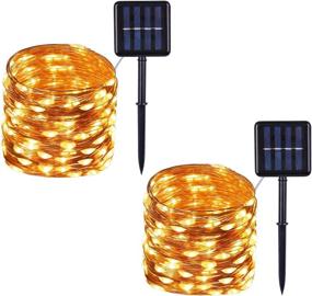 img 4 attached to 🌟 DASDIGUO 2 Pack Solar Power String Lights, Fairy Lights, 10M/32.8Ft 100LEDs 8 Modes, Waterproof Copper Wire Lights Ideal for Indoor/Outdoor Wedding Patio Home Garden Decoration in Warm White