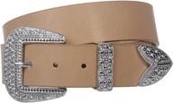 western rhinestone buckle plain leather women's accessories for belts logo