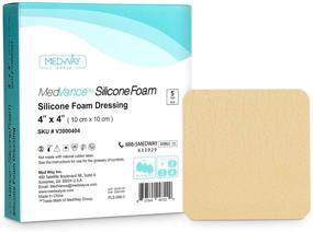 img 4 attached to 🩹 MedVance TM Silicone Foam Absorbent Dressing with Silicone Adhesive, 4"x4", Pack of 5 dressings