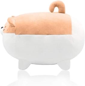 img 2 attached to 🐶 Plush Toy Gifts for Boys Girls - Stuffed Animal Shiba Inu and Anime Corgi Kawaii Plush Dog Soft Pillow (Brown, 15.7")