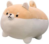 🐶 plush toy gifts for boys girls - stuffed animal shiba inu and anime corgi kawaii plush dog soft pillow (brown, 15.7") logo
