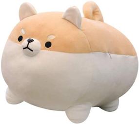 img 4 attached to 🐶 Plush Toy Gifts for Boys Girls - Stuffed Animal Shiba Inu and Anime Corgi Kawaii Plush Dog Soft Pillow (Brown, 15.7")