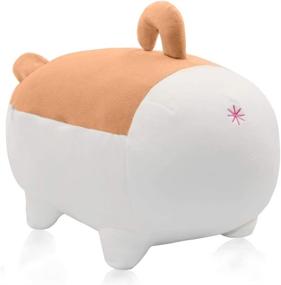img 1 attached to 🐶 Plush Toy Gifts for Boys Girls - Stuffed Animal Shiba Inu and Anime Corgi Kawaii Plush Dog Soft Pillow (Brown, 15.7")