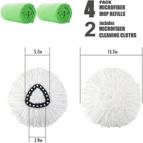 img 3 attached to 4 Pack Microfiber Spin Mop Refills with 2 Microfiber Cloths - Easy Cleaning Mop Head Replacement