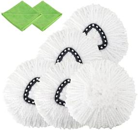 img 4 attached to 4 Pack Microfiber Spin Mop Refills with 2 Microfiber Cloths - Easy Cleaning Mop Head Replacement