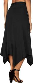 img 1 attached to Flowy Handkerchief Hemline Midi Skirt for Women by DJT