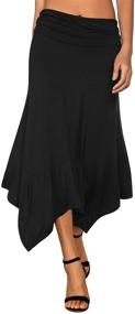 img 4 attached to Flowy Handkerchief Hemline Midi Skirt for Women by DJT