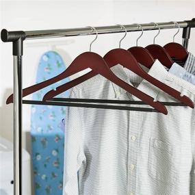 img 2 attached to 👗 Honey-Can-Do No Slip Wooden Coat Hangers, Cherry Wood, 24-Pack: Organize Your Wardrobe with Non-Slip Elegance!