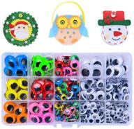 👀 512pcs self-adhesive 6mm-20mm wiggle eyes stickers for crafts - black and colorful googly eyes for diy scrapbooking logo