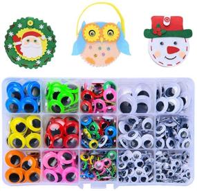 img 4 attached to 👀 512PCS Self-Adhesive 6mm-20mm Wiggle Eyes Stickers for Crafts - Black and Colorful Googly Eyes for DIY Scrapbooking