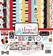 echo park paper company magical adventure 2 collection kit - vibrant black, red, yellow, teal, and kraft paper for creative projects logo