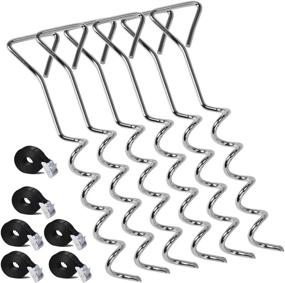 img 4 attached to ZIZILAND Heavy Duty Trampoline Stakes Anchors, Ground Wind Stakes with Tie Down System, Set of 6