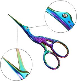 img 2 attached to 🪡 6-Piece Set of Stork Scissors - Crane Design Sewing Scissors with Stainless Steel Tip - Dressmaker Shears - DIY Tools for Embroidery, Crafts, Needlework, Artwork - 3.7 Inch, available in Silver, Gold, and Multicolor