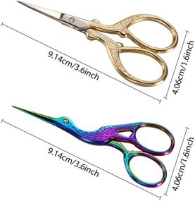 img 3 attached to 🪡 6-Piece Set of Stork Scissors - Crane Design Sewing Scissors with Stainless Steel Tip - Dressmaker Shears - DIY Tools for Embroidery, Crafts, Needlework, Artwork - 3.7 Inch, available in Silver, Gold, and Multicolor