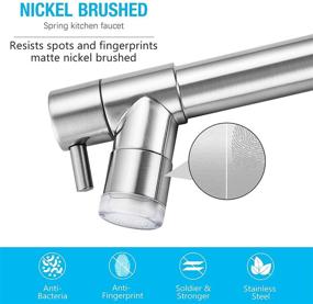 img 1 attached to 🚰 Brushed Nickel Qomolangma Commercial Kitchen Faucet with LED Light, Single Handle Sink Faucet with Pull Down Sprayer and 2 Spouts