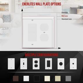 img 2 attached to 🔌 ENERLITES 2-Gang Midway Size Combination Duplex Receptacle Outlet and Decorator Rocker Light Switch Wall Plate Cover, White - Polycarbonate Thermoplastic, UL Listed - 4.88" x 4.92", 882131M-W