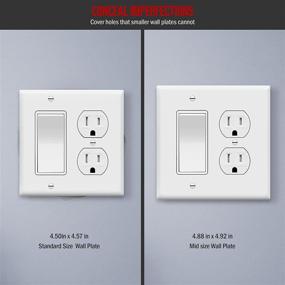 img 3 attached to 🔌 ENERLITES 2-Gang Midway Size Combination Duplex Receptacle Outlet and Decorator Rocker Light Switch Wall Plate Cover, White - Polycarbonate Thermoplastic, UL Listed - 4.88" x 4.92", 882131M-W