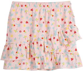 img 2 attached to 👧 Cotton Tiered Elastic Waistband Girls' Clothing and Skirts + Skorts by UNACOO