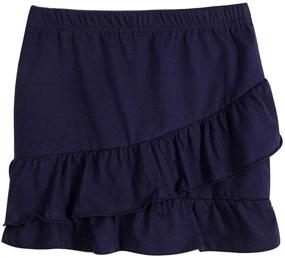 img 3 attached to 👧 Cotton Tiered Elastic Waistband Girls' Clothing and Skirts + Skorts by UNACOO