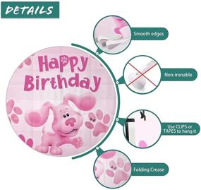 img 2 attached to 🐶 Happy Birthday Blues Dog Backdrop - Seasonwood 7x5ft - Perfect for Girls Birthday Party Photography - Baby Kids Bday - Pink Pet Paw Banner Decorations - Cake Table Photo Booth Props