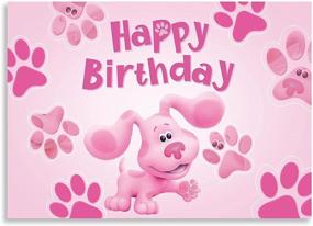 img 4 attached to 🐶 Happy Birthday Blues Dog Backdrop - Seasonwood 7x5ft - Perfect for Girls Birthday Party Photography - Baby Kids Bday - Pink Pet Paw Banner Decorations - Cake Table Photo Booth Props