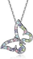 🦋 kiokioa charm butterfly necklace with multi-color crystal chain pendant - a loved gift for women and girls logo