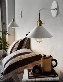 img 1 attached to 🔦 iYoee Wall Sconce Lamps Lighting Fixture with On/Off Switch, Macaron White Wall Lamp E26 Edison Copper Lamp Holder with Frosted Paint Body, Ideal for Bedside Lamp, Bathroom Vanity Lights