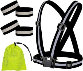 img 4 attached to Stay Safe with MSKBBSET Reflective Vest: High 🌟 Visibility Running Gear for Night Cycling, Hiking, Jogging, Dog Walking