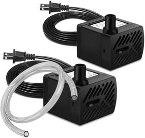 img 4 attached to PULACO 2Pcs Mini Fountain Pump – Ultra Quiet Submersible Water Pump (50GPH 3W) 🐠 for Aquarium, Small Fish Tank, Pet Water Fountain, Tabletop Fountains, Water Gardens, and Hydroponic Systems