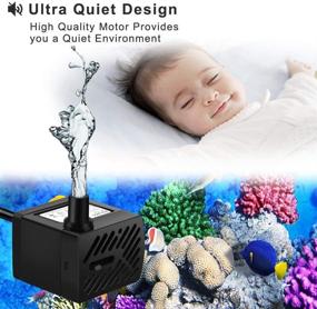 img 3 attached to PULACO 2Pcs Mini Fountain Pump – Ultra Quiet Submersible Water Pump (50GPH 3W) 🐠 for Aquarium, Small Fish Tank, Pet Water Fountain, Tabletop Fountains, Water Gardens, and Hydroponic Systems