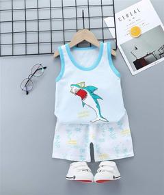 img 3 attached to Pieces Shorts Outfit Summer Airplane Boys' Clothing for Clothing Sets