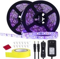 🎃 marreal 32.8ft led black light strip kit - 12v flexible fixtures blacklight strip light, fluorescent tape 0.6inx49.2ft - stage lighting, 300 units - indoor halloween dark party - non-waterproof логотип