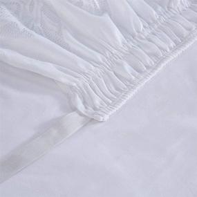 img 2 attached to 🛏️ Кровать Queen Size Tebery с обтяжкой из кружева и эластичной посадкой - легко устанавливаемая пылевая юбка для кровати