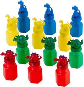 img 4 attached to 🦕 Kicko Dinosaur Bubble Bottles - 12 Pack - Ideal for Boys, Girls, Parties, Birthdays - Colors May Vary