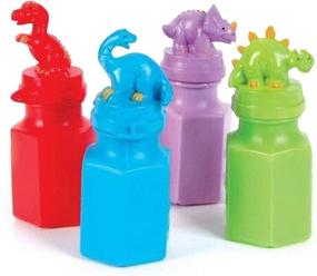 img 1 attached to 🦕 Kicko Dinosaur Bubble Bottles - 12 Pack - Ideal for Boys, Girls, Parties, Birthdays - Colors May Vary