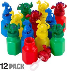 img 3 attached to 🦕 Kicko Dinosaur Bubble Bottles - 12 Pack - Ideal for Boys, Girls, Parties, Birthdays - Colors May Vary