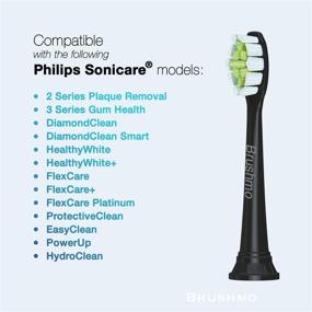 img 3 attached to 🦷 Enhance Your Oral Care Routine with Brushmo Replacement Toothbrush Heads Compatible with Sonicare DiamondClean HX6063 for Superior Cleaning - 8 Pack in Sleek Black