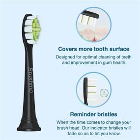 img 1 attached to 🦷 Enhance Your Oral Care Routine with Brushmo Replacement Toothbrush Heads Compatible with Sonicare DiamondClean HX6063 for Superior Cleaning - 8 Pack in Sleek Black