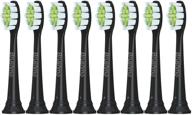 🦷 enhance your oral care routine with brushmo replacement toothbrush heads compatible with sonicare diamondclean hx6063 for superior cleaning - 8 pack in sleek black logo