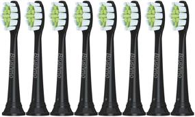 img 4 attached to 🦷 Enhance Your Oral Care Routine with Brushmo Replacement Toothbrush Heads Compatible with Sonicare DiamondClean HX6063 for Superior Cleaning - 8 Pack in Sleek Black