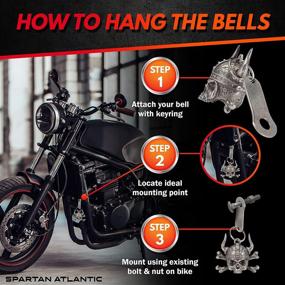 img 3 attached to 🛡️ Spartan Bell - Guardian Motorcycle Bell for Gremlin Protection - Skull Viking Biker Bell with Bell Hanger - Skull Keychain for Vintage Motorcycle Luck - Ride Bell Accessory