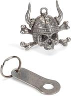 🛡️ spartan bell - guardian motorcycle bell for gremlin protection - skull viking biker bell with bell hanger - skull keychain for vintage motorcycle luck - ride bell accessory logo