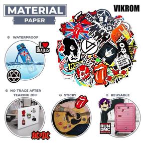 img 2 attached to 🎸 100Pcs Rock Band Stickers Music Car Stickers for Guitar Stickers Decals - Punk Rock Band Stickers Rock n Roll No Repeat, Waterproof Laptop Sticker for iPad Electric, Bass Drum Skateboard Motorcycle" -> "100Pcs Rock Band Stickers - Music Guitar Decals for Punk Rock n Roll, Waterproof Laptop Stickers for iPad, Electric Guitar, Bass, Drum, Skateboard, Motorcycle - No Repeat Designs