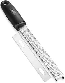 img 4 attached to Orblue Lemon Zester & Cheese Grater - Premium Stainless Steel Grater for Parmesan, Chocolate, Fruits, Vegetables, and More - Protective Cover Included