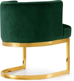 img 3 attached to 🪑 Meridian Furniture Gianna Collection: Modern Velvet Upholstered Dining Chair with Polished Gold Metal Frame - Green