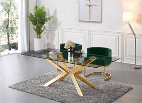 img 1 attached to 🪑 Meridian Furniture Gianna Collection: Modern Velvet Upholstered Dining Chair with Polished Gold Metal Frame - Green