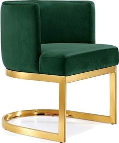 img 4 attached to 🪑 Meridian Furniture Gianna Collection: Modern Velvet Upholstered Dining Chair with Polished Gold Metal Frame - Green