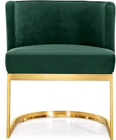 img 2 attached to 🪑 Meridian Furniture Gianna Collection: Modern Velvet Upholstered Dining Chair with Polished Gold Metal Frame - Green