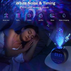 img 1 attached to 🌟 OZULER Star Projector Alarm Clock: 4-in-1 Galaxy Projector with Bluetooth Speaker, White Noise, Night Light, and Aurora Northern Sky Lights - Perfect for Game Room Decor, Ceiling, Bedroom - Ideal for Kids and Adults