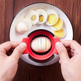 img 1 attached to MemeGege Kitchen Cutter Wire Egg Slicer: Versatile 3-in-1 Stainless Steel Tool for Perfectly Slicing Hard Boiled Eggs